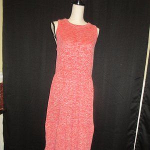 Women's Lou Grey LOFT Coral and White Flecked Maxi Tank Dress Large